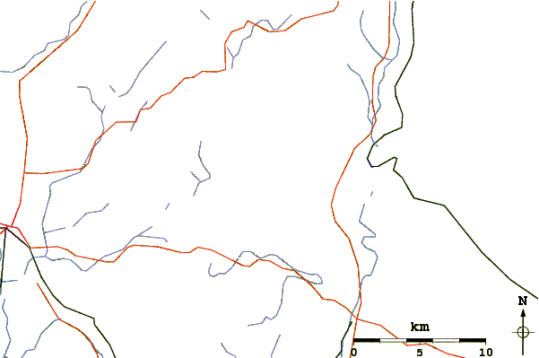 Roads and rivers around Skatutakee Mountain