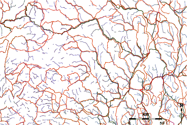 Roads and rivers around Skirveggen