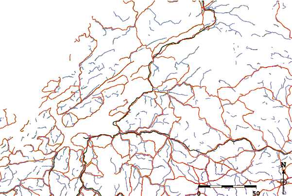 Roads and rivers around Skitholvola