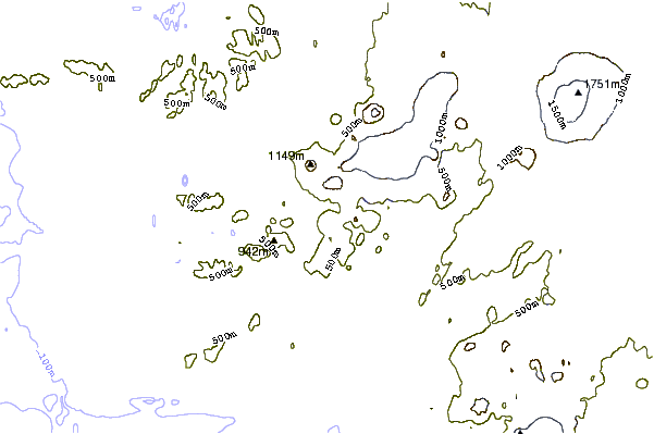 Mountain peaks around Skjaldbreiður