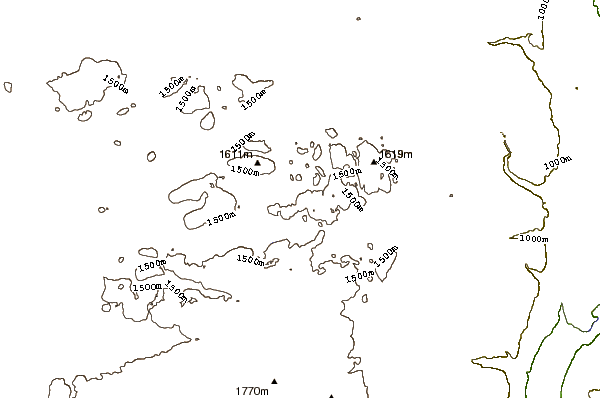 Mountain peaks around Skoatl Point