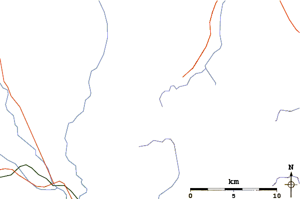 Roads and rivers around Skoki Mountain