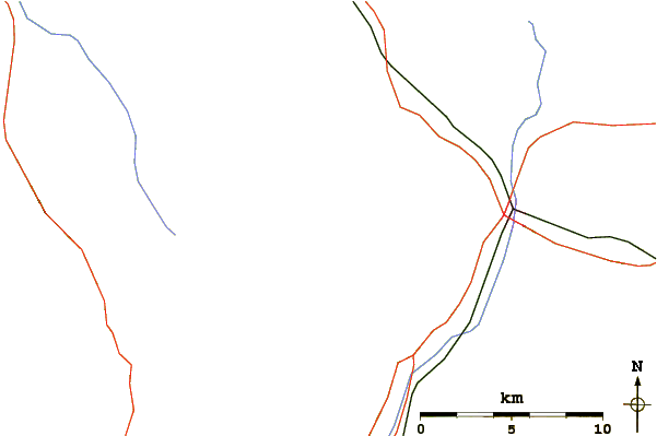 Roads and rivers around Skrzyczne