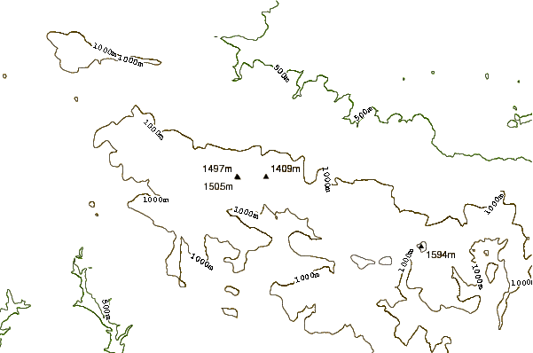 Mountain peaks around Śląskie Kamienie