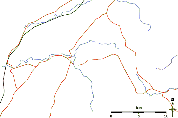 Roads and rivers around Slate Fell