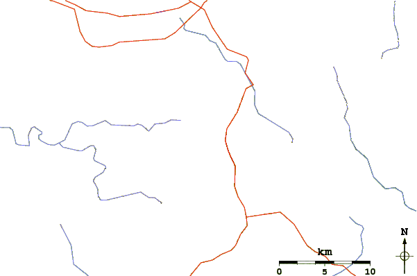 Roads and rivers around Slaughter Mountain