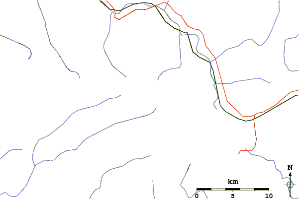 Roads and rivers around Slide Mountain (Ulster County, New York)