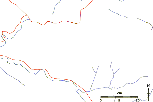 Roads and rivers around Slide Mountain