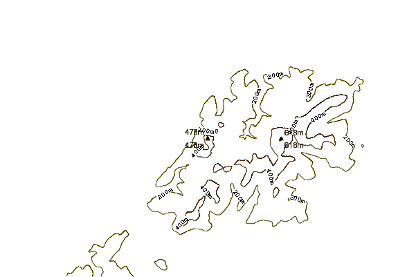 Mountain peaks around Slieau Freoaghane