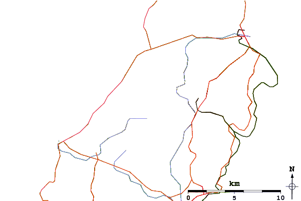 Roads and rivers around Slieau Freoaghane