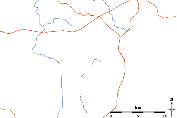 Roads and rivers around Slieve Bearnagh