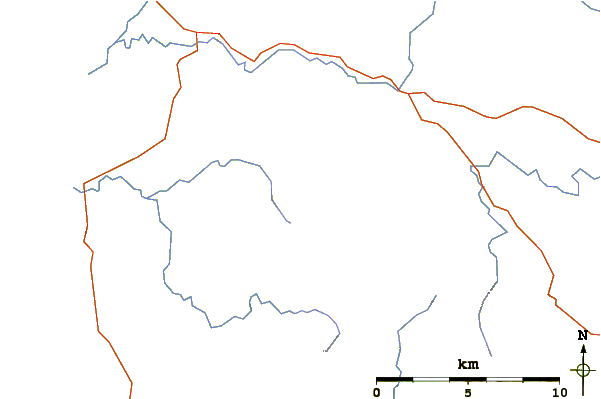 Roads and rivers around Slieve Carr