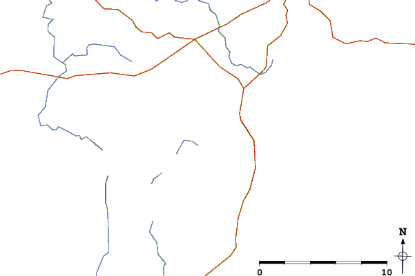 Roads and rivers around Slieve Commedagh