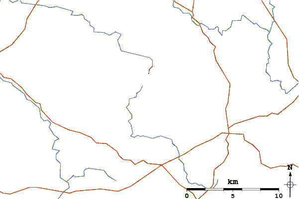 Roads and rivers around Slieve Croob