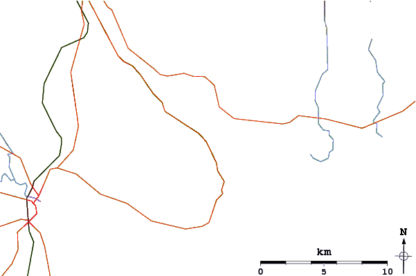 Roads and rivers around Slieve Foy