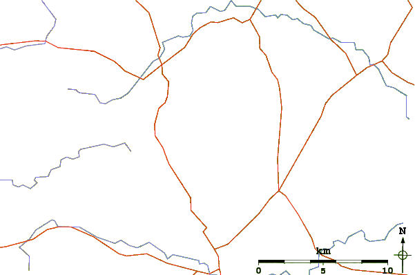 Roads and rivers around Slieve Gallion