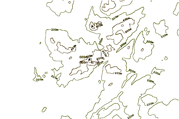 Mountain peaks around Slieve Snacht