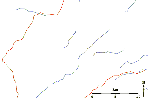 Roads and rivers around Slieve Snacht