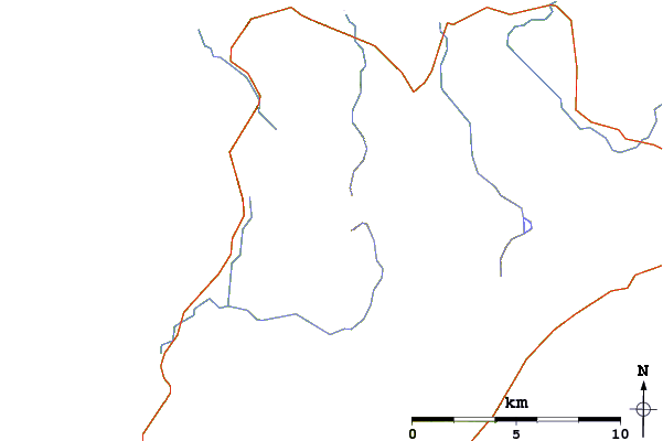 Roads and rivers around Slieve Snaght