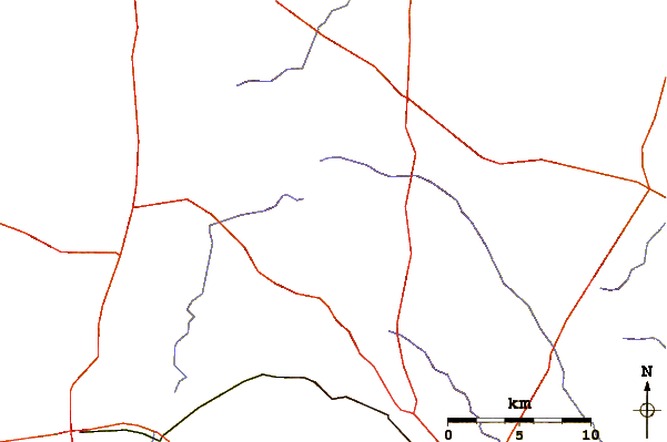 Roads and rivers around Slipdown Mountain