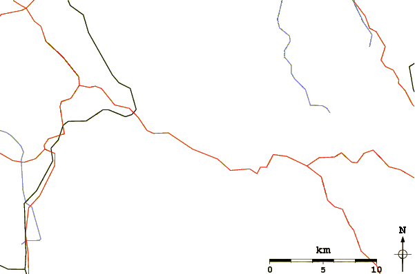 Roads and rivers around Slivnica (hill)