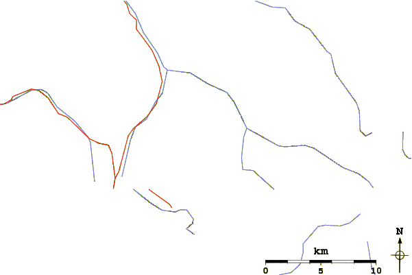 Roads and rivers around Sloan Peak