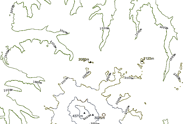 Mountain peaks around Sluiskin Mountain