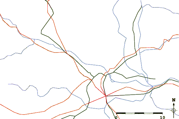 Roads and rivers around Šmarna Gora