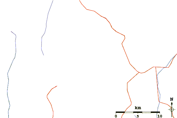 Roads and rivers around Smiley Mountain