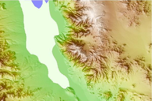 Surf breaks located close to Smith Mountain (Death Valley)