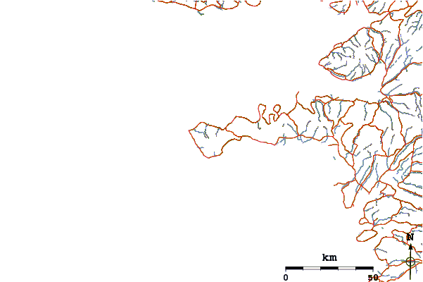 Roads and rivers around Snaefellsjokull