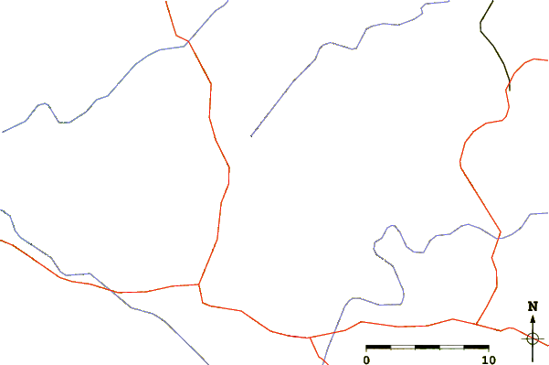 Roads and rivers around Snake Mountain (North Carolina)