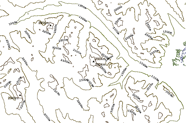 Mountain peaks around Snaring Mountain