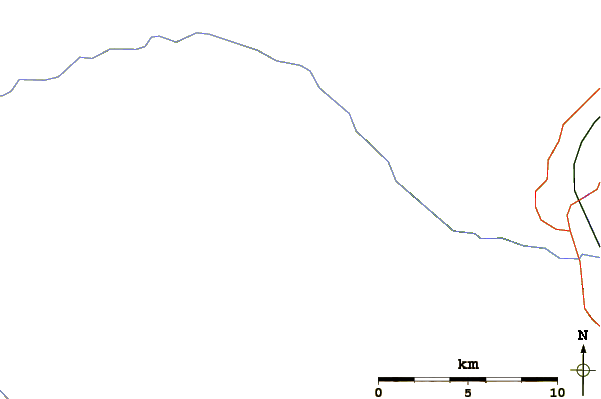 Roads and rivers around Snaring Mountain