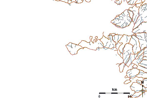 Roads and rivers around Snæfellsjökull