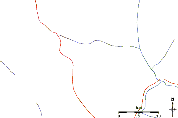 Roads and rivers around Snow Dome, Chaprot