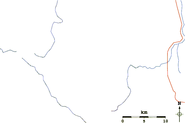 Roads and rivers around Snow Mountain East