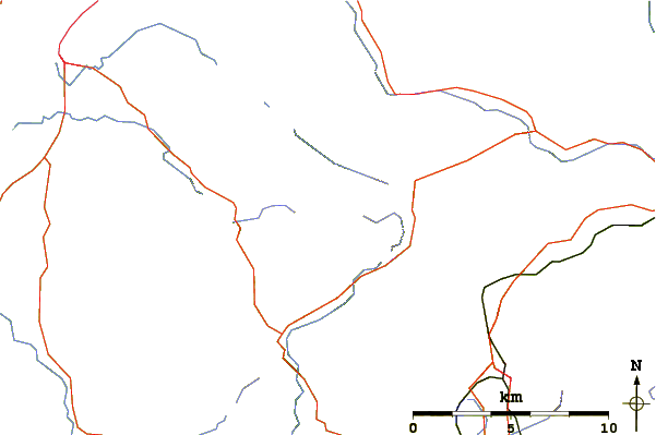 Roads and rivers around Snowdon