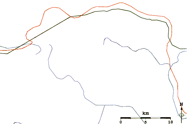 Roads and rivers around Snowgrass