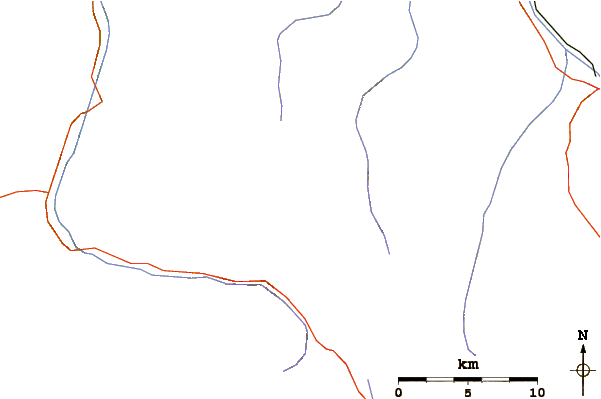 Roads and rivers around Snowmass Mountain