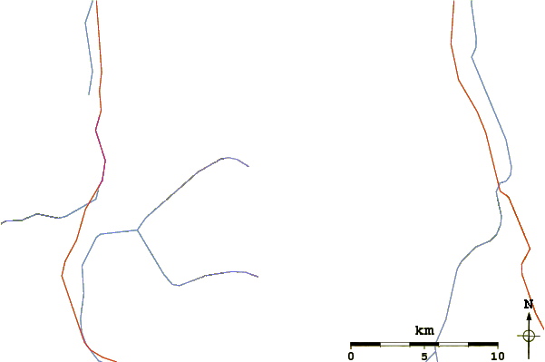 Roads and rivers around Snowshoe Peak