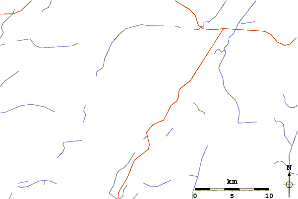 Roads and rivers around Snowy Mountain (New York)