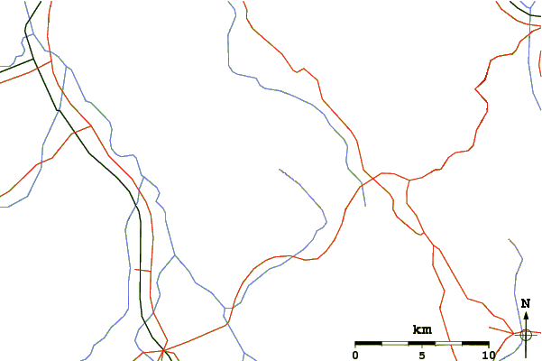 Roads and rivers around Sokolov Kamen