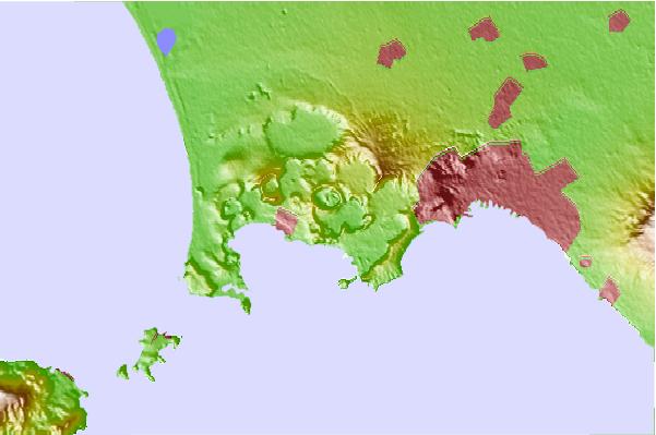 Surf breaks located close to Solfatara (volcano)