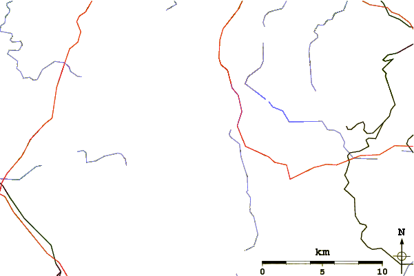 Roads and rivers around Sonnenberg (Harz)