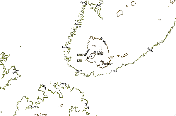 Mountain peaks around Soputan