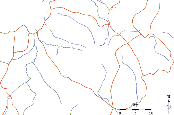 Roads and rivers around Soputan