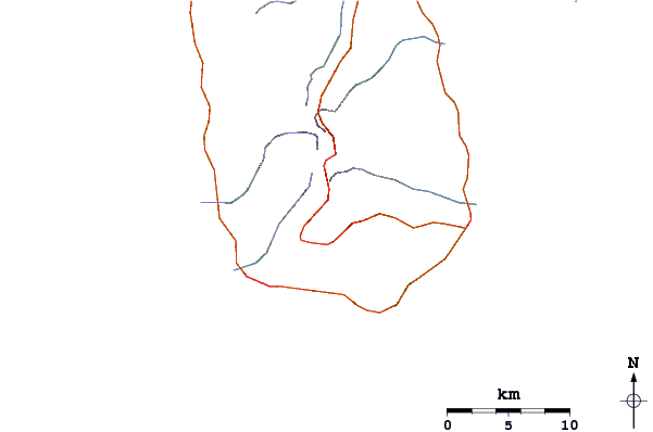 Roads and rivers around Soufriere Guadeloupe