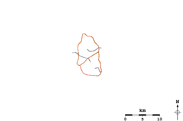 Roads and rivers around Soufrière Hills