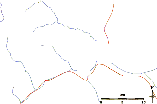 Roads and rivers around Sourdough Mountain